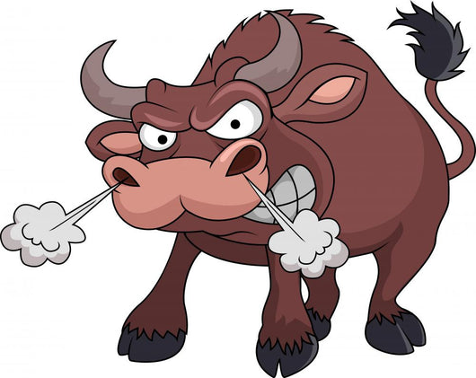 Angry bull cartoon Wall Decal
