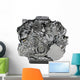 Car Engine Front White Wall Decal