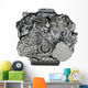 Car Engine Front White Wall Decal