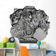 Car Engine Front White Wall Decal