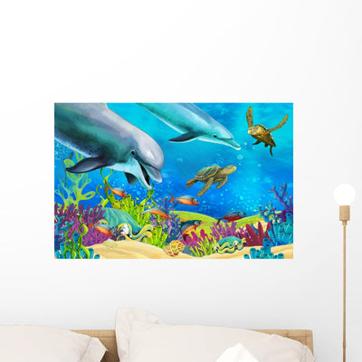 Coral Reef shown on a wall