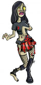Ghoulish Punk Girl Zombie Wall Decal