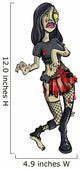 Ghoulish Punk Girl Zombie Wall Decal