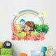 A girl with a headset and a phone with camera Wall Decal