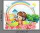 A girl with a headset and a phone with camera Wall Decal