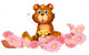 A Garden of Pink Flowers with a Bear Wall Mural