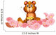 A Garden of Pink Flowers with a Bear Wall Mural