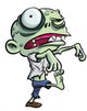 Cartoon Illustration of Cute Green Zombie Wall Decal