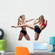Two attractive athletic girls fighting Wall Decal