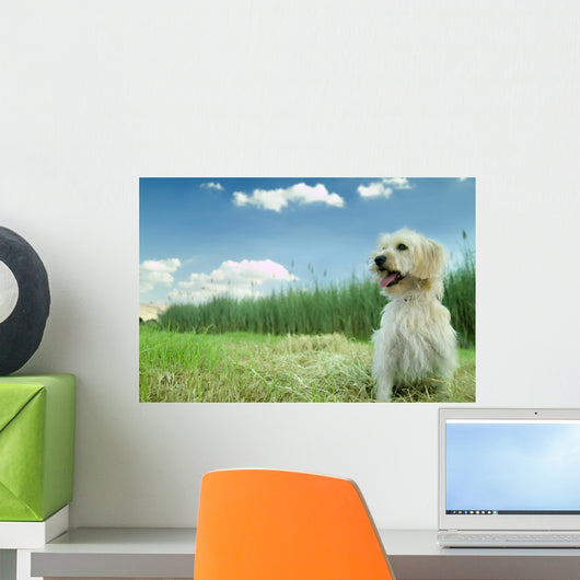 Dog in the Grass Wall Mural