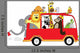 Happy Animals Red Bus