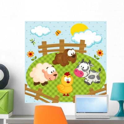 Yard with Pets shown on a wall