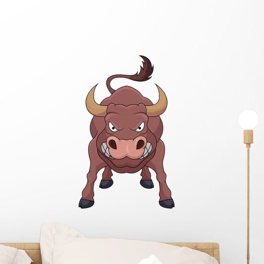 Angry bull cartoon Wall Decal