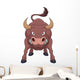 Angry bull cartoon Wall Decal