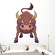 Angry bull cartoon Wall Decal