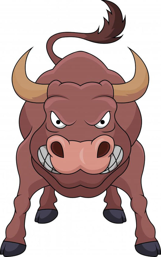 Angry bull cartoon Wall Decal