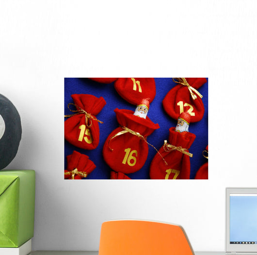 Focused on Santa Claus in Advent calendar Wall Mural