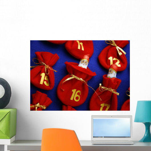 Focused on Santa Claus in Advent calendar Wall Mural