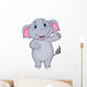 Cute elephant cartoon waving hand Wall Decal