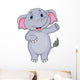 Cute elephant cartoon waving hand Wall Decal