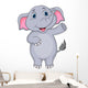 Cute elephant cartoon waving hand Wall Decal