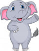 Cute elephant cartoon waving hand Wall Decal