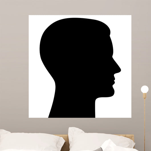Male head sideways in profile - vector and exempted Wall Decal