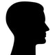 Male head sideways in profile - vector and exempted Wall Decal