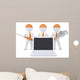 Team 3d humans with tools near the laptop Wall Decal