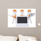 Team 3d humans with tools near the laptop Wall Decal