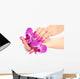Female Hands with Orchid Wall Decal