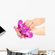 Female Hands with Orchid Wall Decal