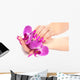 Female Hands with Orchid Wall Decal