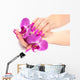 Female Hands with Orchid Wall Decal