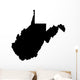 map of West Virginia, USA Wall Decal