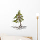 Green Single Pine with Wall Decal