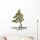 Green Single Pine with Wall Decal