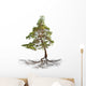 Green Single Pine with Wall Decal