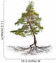 Green Single Pine with Wall Decal