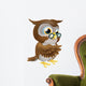 Pointing Cute Owl Wall Decal