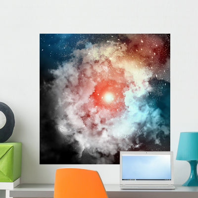 Cosmic Clouds Mist Wall Mural shown on a wall