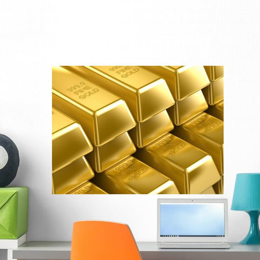 Gold Bars Wall Mural