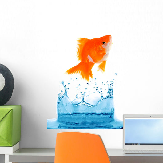 Goldfish is jumping Wall Mural
