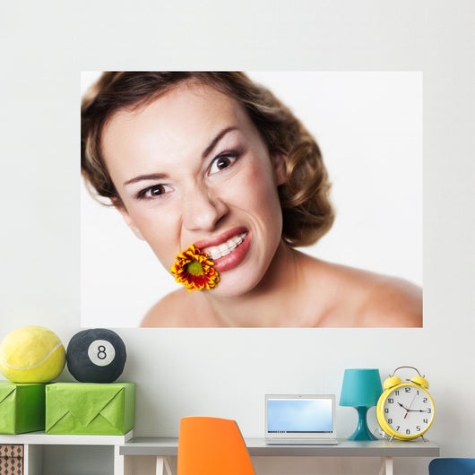 Portrait with Dental Braces Wall Mural