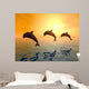 Jumping Dolphins Wall Mural
