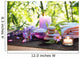 massage in the bamboo garden with violet flowers, candles Wall Mural