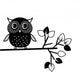 Cute Owl Black and Wall Mural