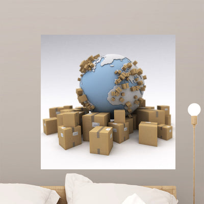 International Shipment shown on a wall