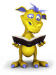 Cute Cartoon Monster Reading