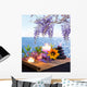 Massage stones, daisies and wisteria - seabed Wall Mural